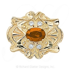 GS404 CIT/D - 14 Karat Gold Slide with Citrine center and Diamond accents 